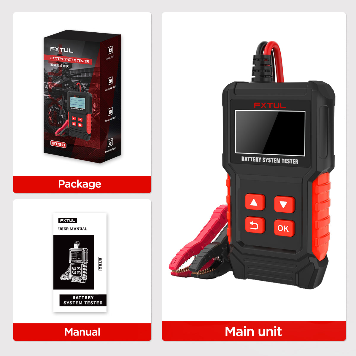 FXTUL BT50 Motorcycle & Car Battery Tester