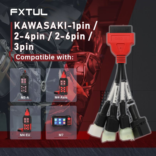 FXTUL KAWASAKI-1pin/ 2-4pin/2-6pin/ 3pin M3-A/M4-EU/M4-Asia/M7 Motorcycle Diagnostic Tool