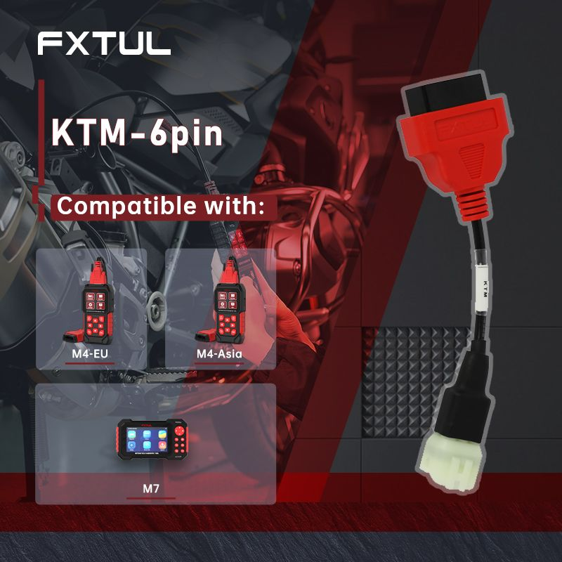 FXTUL KTM 6pin Diagenose Cable - M4-Asia/M4-EU/M7 Motorcycle Diagnostic Tool