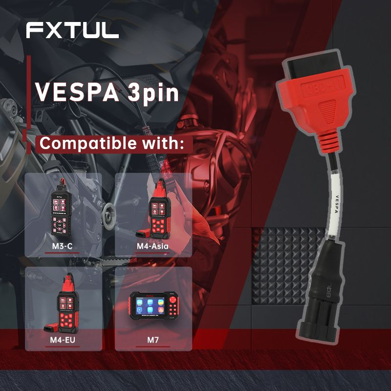 FXTUL VESPA 3PIN CABLE - M3-C/M4-Asia/M4-EU-M7 Motorcycle Diagnostic Tool