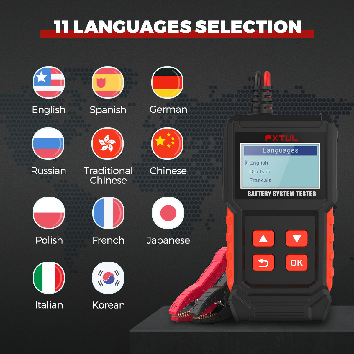 FXTUL BT50 Motorcycle & Car Battery Tester