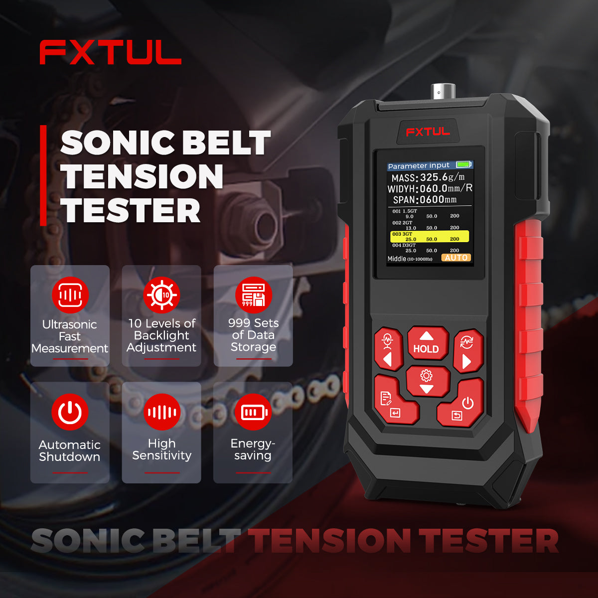 FXTUL Sonic Belt Tension Tester V Belt Tension Gauge