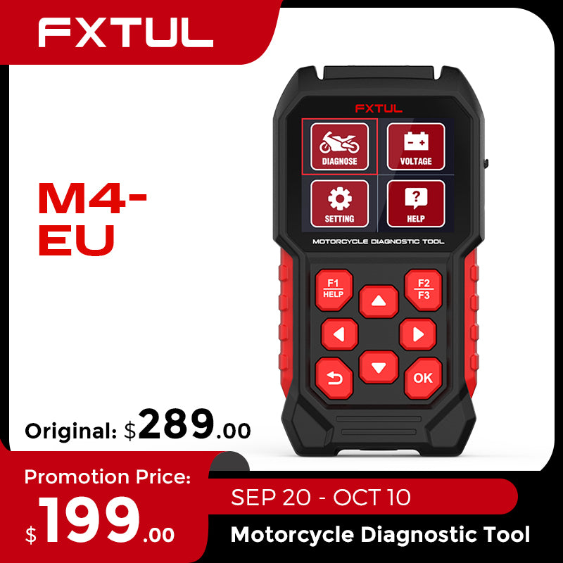 FXTUL M4-EU Motorcycle Diagnostic Tool OBD2 Code Reader Scan Tool For Kawasakis Yamaha Honda Vespa Suzuki PIAGGIO KTM APRILIA TRIUMPH Royal Enfield