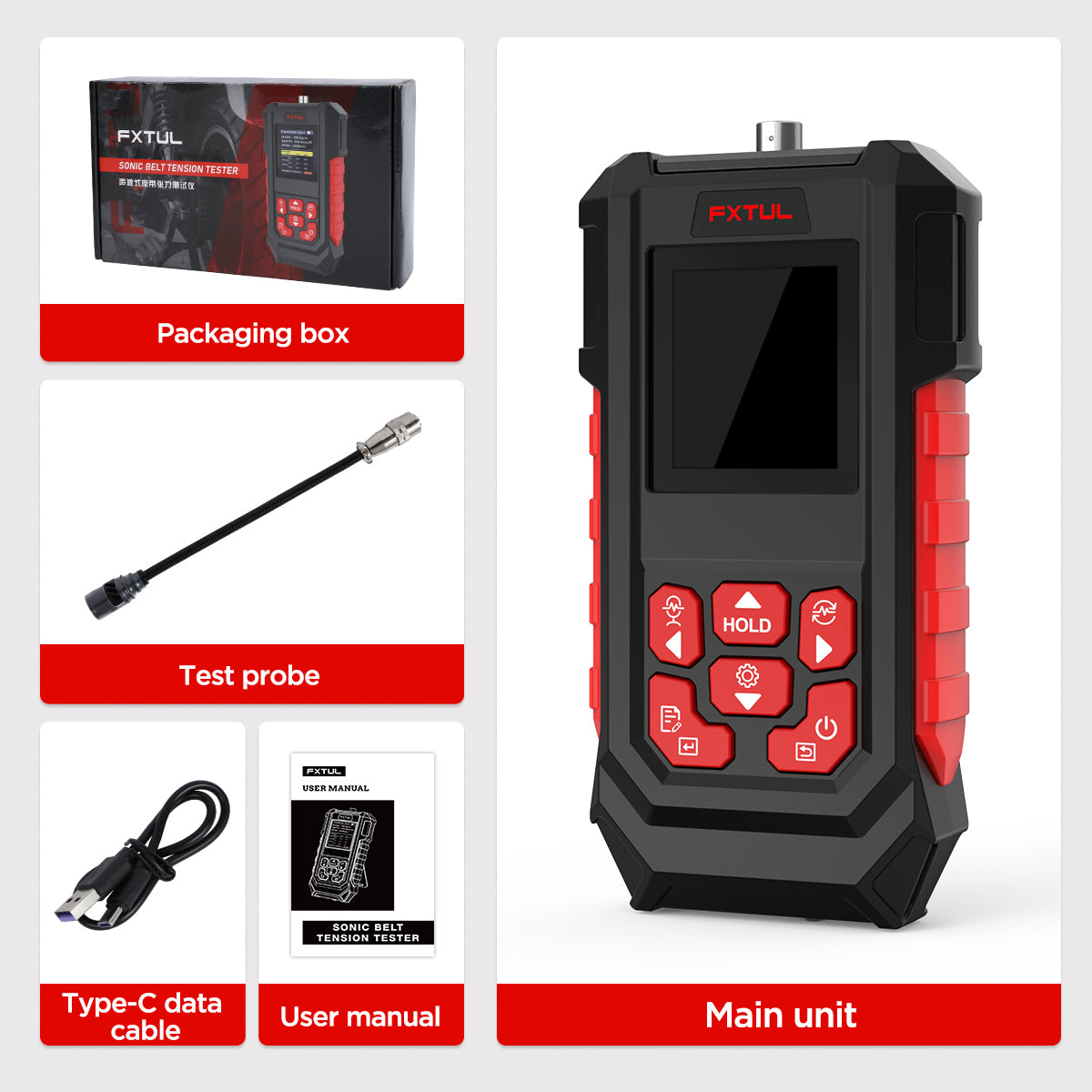 FXTUL Sonic Belt Tension Tester V Belt Tension Gauge