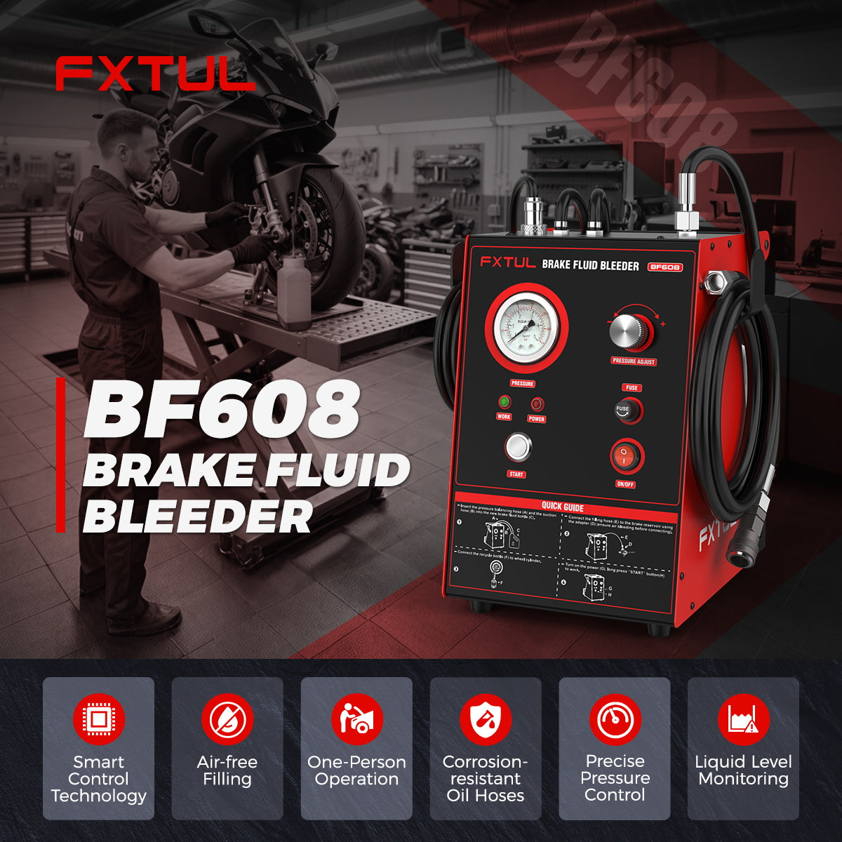FXTUL BF 608 Motorcycle Brake Fluid Changer