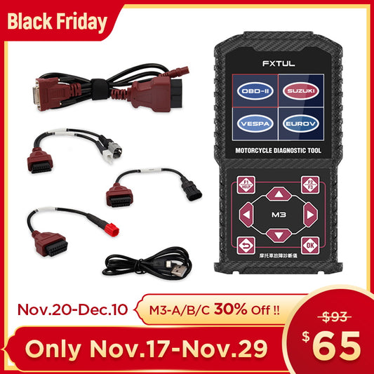 FXTUL M3 Motorcycle Diagnostic Tool OBD2 Code Reader Scan Tool For Honda Yamaha Motorcycle