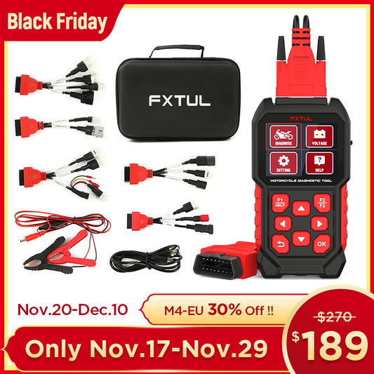 FXTUL M4 Motorcycle Diagnostic Tool OBD2 Code Reader Scan Tool For Kawasakis Yamaha Honda Vespa Suzuki PIAGGIO KTM APRILIA TRIUMPH Royal Enfield