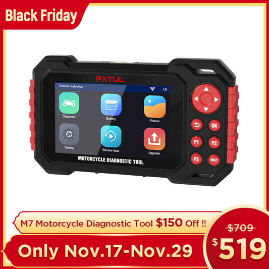 FXTUL M7 Motorcycle Diagnostic Tool Obd2 Scanner For Motorcycles 70+ Brands