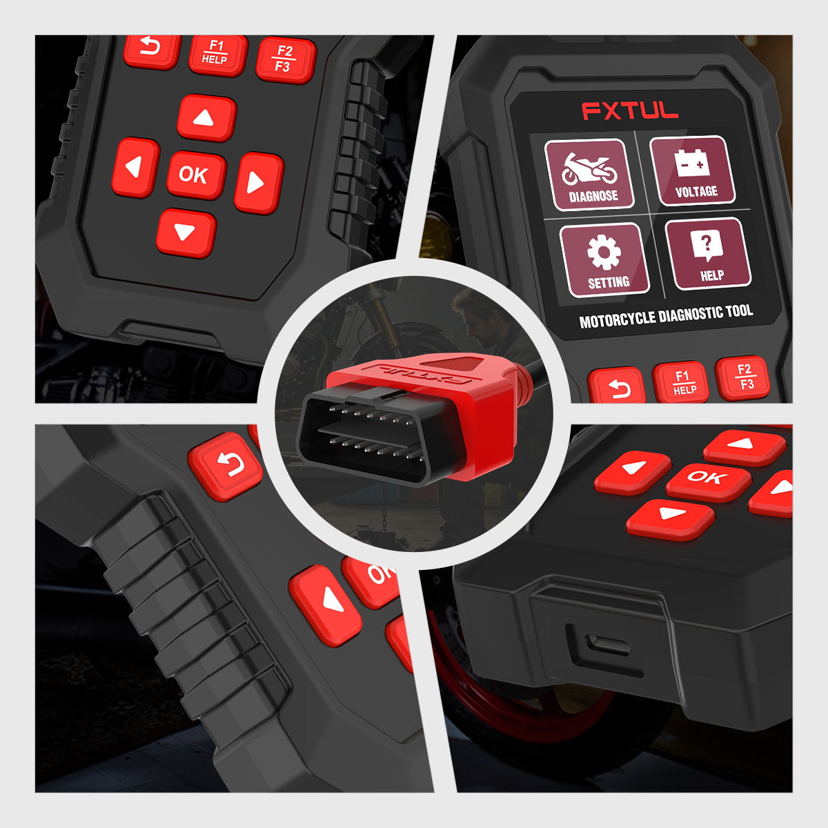 FXTUL M3 Motorcycle Diagnostic Tool OBD2 Code Reader Scan Tool for Honda and Yamaha Motorcycleoto