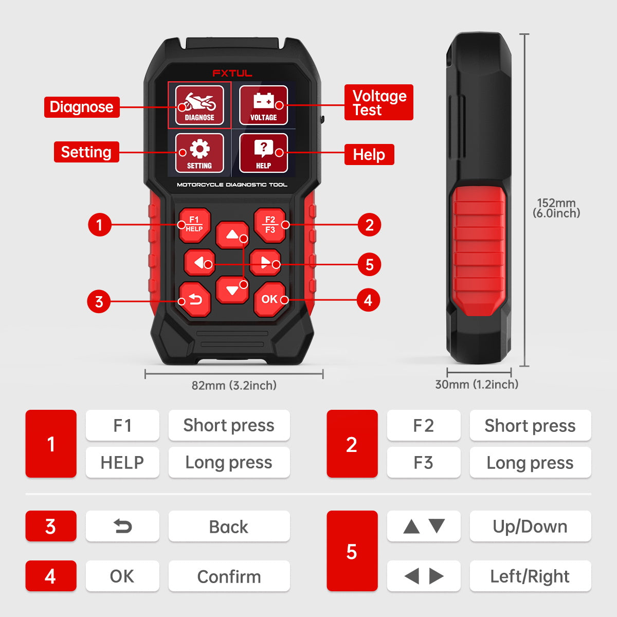 FXTUL M4-Asia Motorcycle Diagnostic Tool OBD2 Code Reader Scan Tool For HONDA YAMAHA KAWASAKI SYM KYMCO SUZUKI VESPA KTM PGO BENELLI