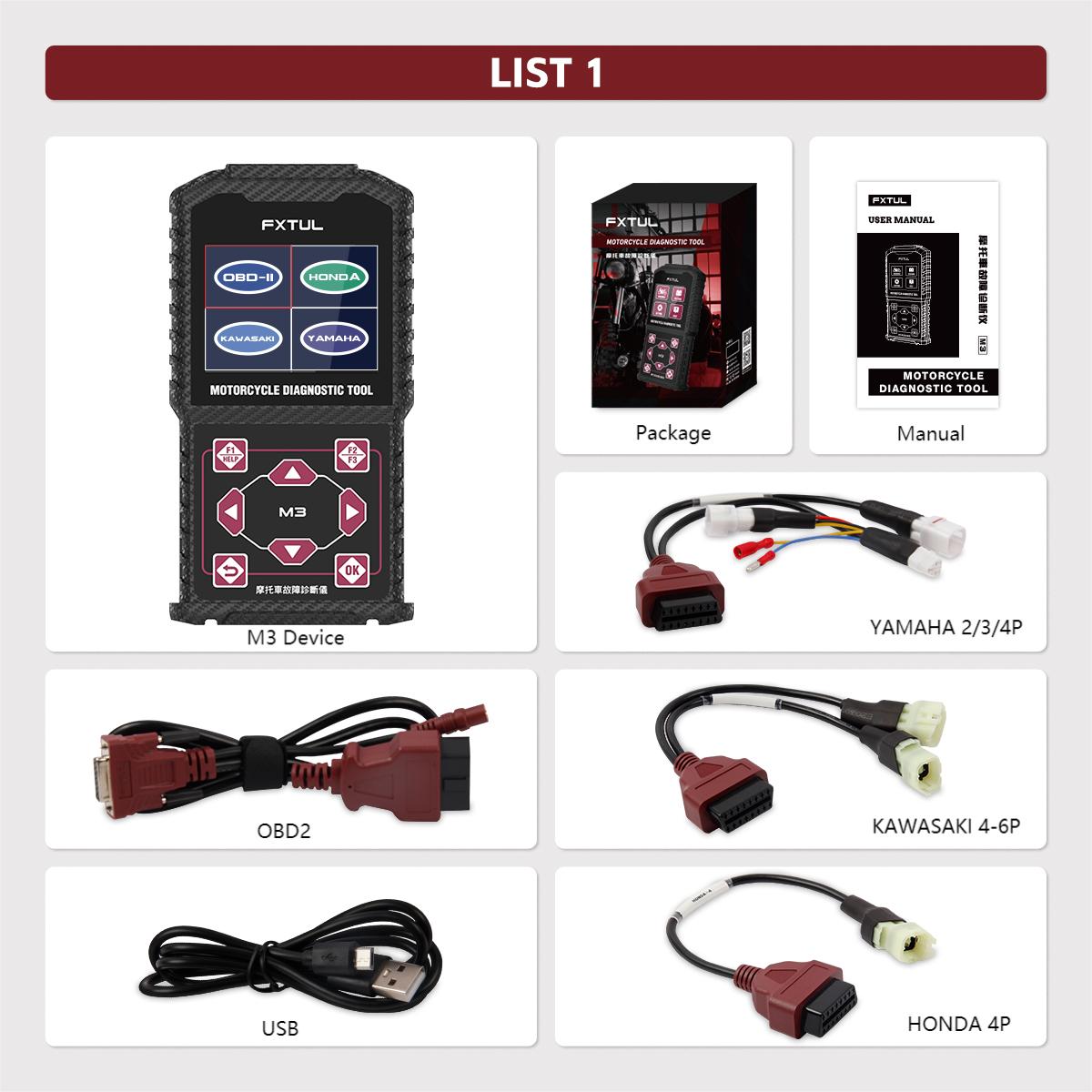 M3-A Diagnostic Moto Lecteur de Code Moto Scanner M3-A Diagnostic Moto Lecteur de Code Moto Scanner
