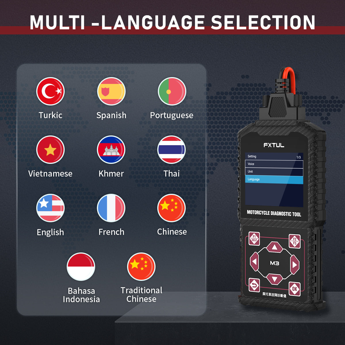 FXTUL M3 motorcycle code reader