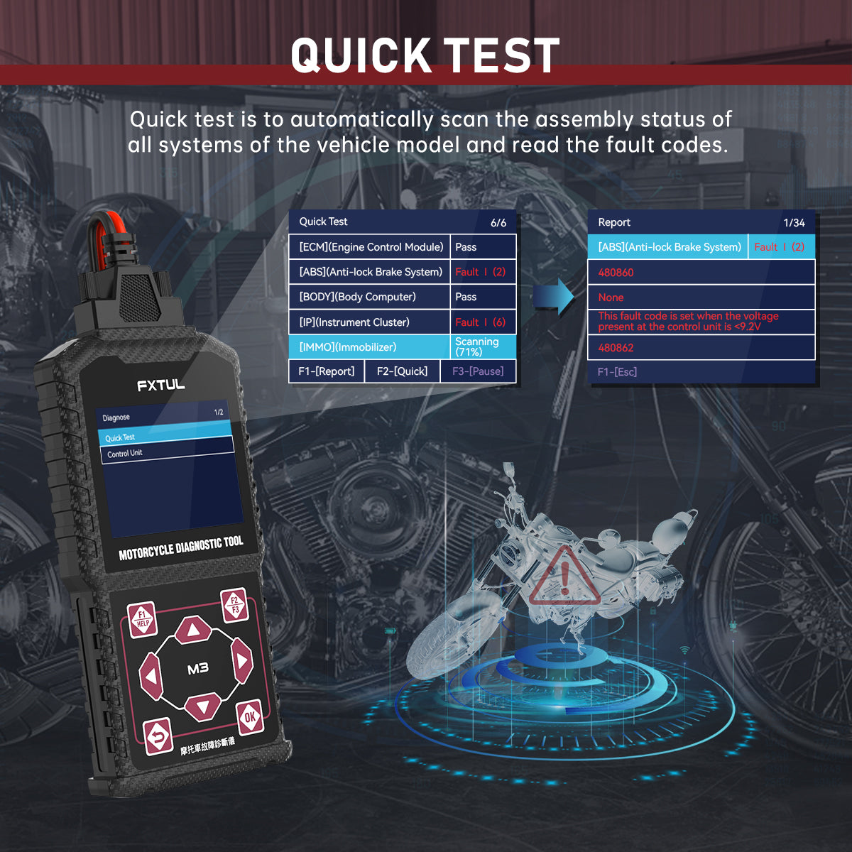 obd2 motorcycle scanner FXTUL M3